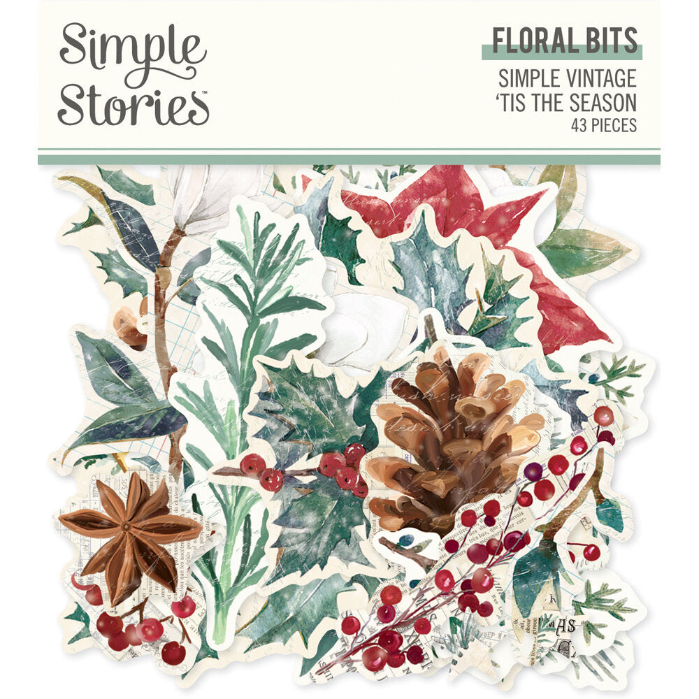 Simple Stories - Simple vintage "Tis The Season - Floral Bits