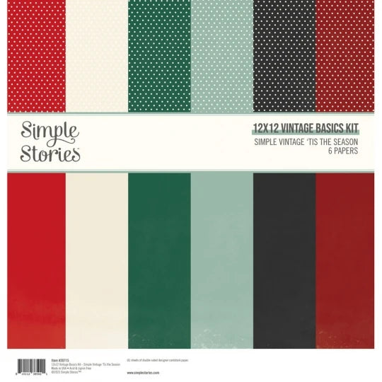 Simple Stories - Simple Vintage 'Tis The Season 12x12 Vintage Basics Kit