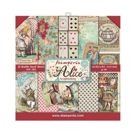 Stamperia - Alice im Wunderland 8 x 8 Zoll