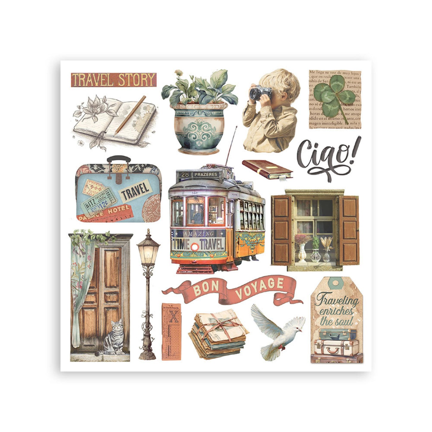 Stamperia - Art of Travelling Rub On kit