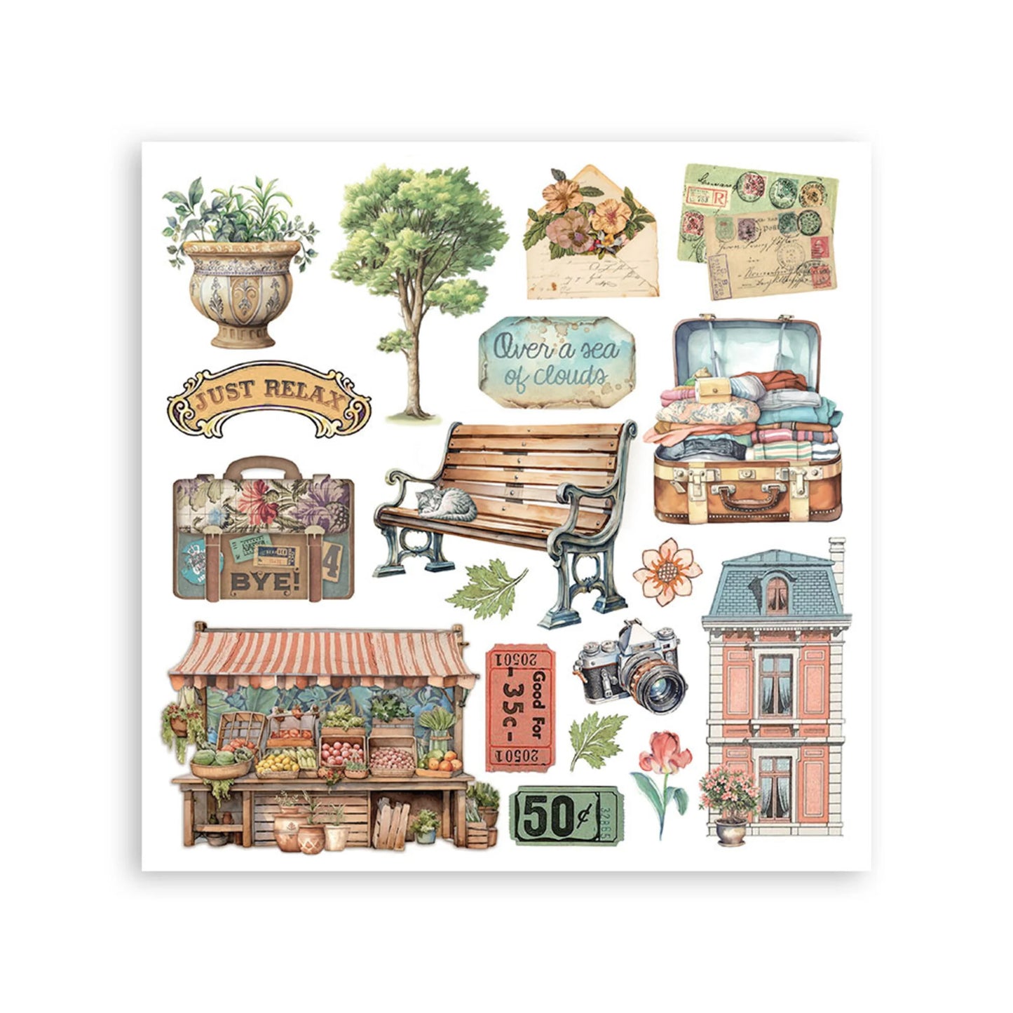 Stamperia - Art of Travelling Rub On kit