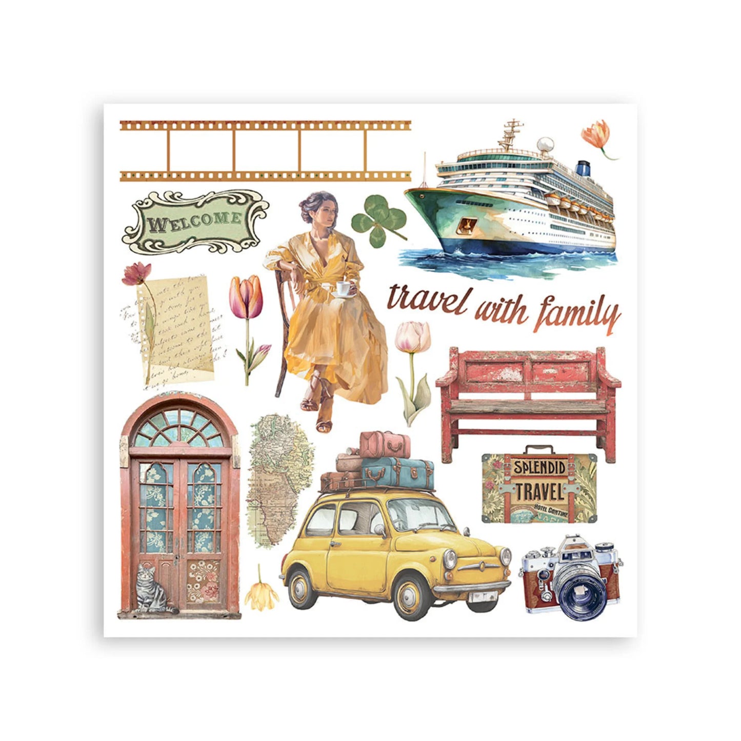 Stamperia - Art of Travelling Rub On kit