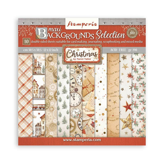 Stamperia - Maxi Backgrounds Selection Christmas 12x12 inch