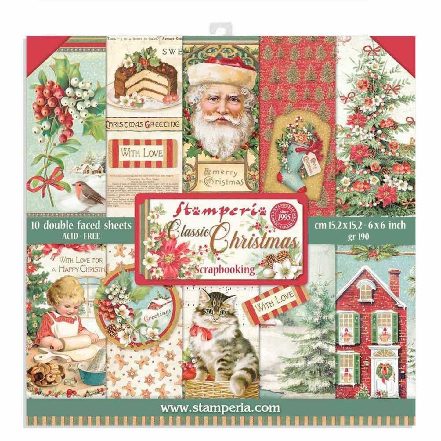 Stamperia -  Classic Christmas 6x6 inch Paper pack