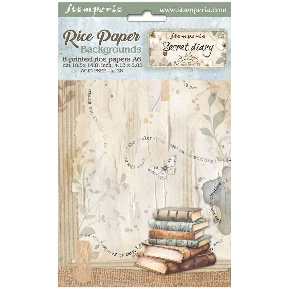 Stamperia Secret Diary rice paper set A6