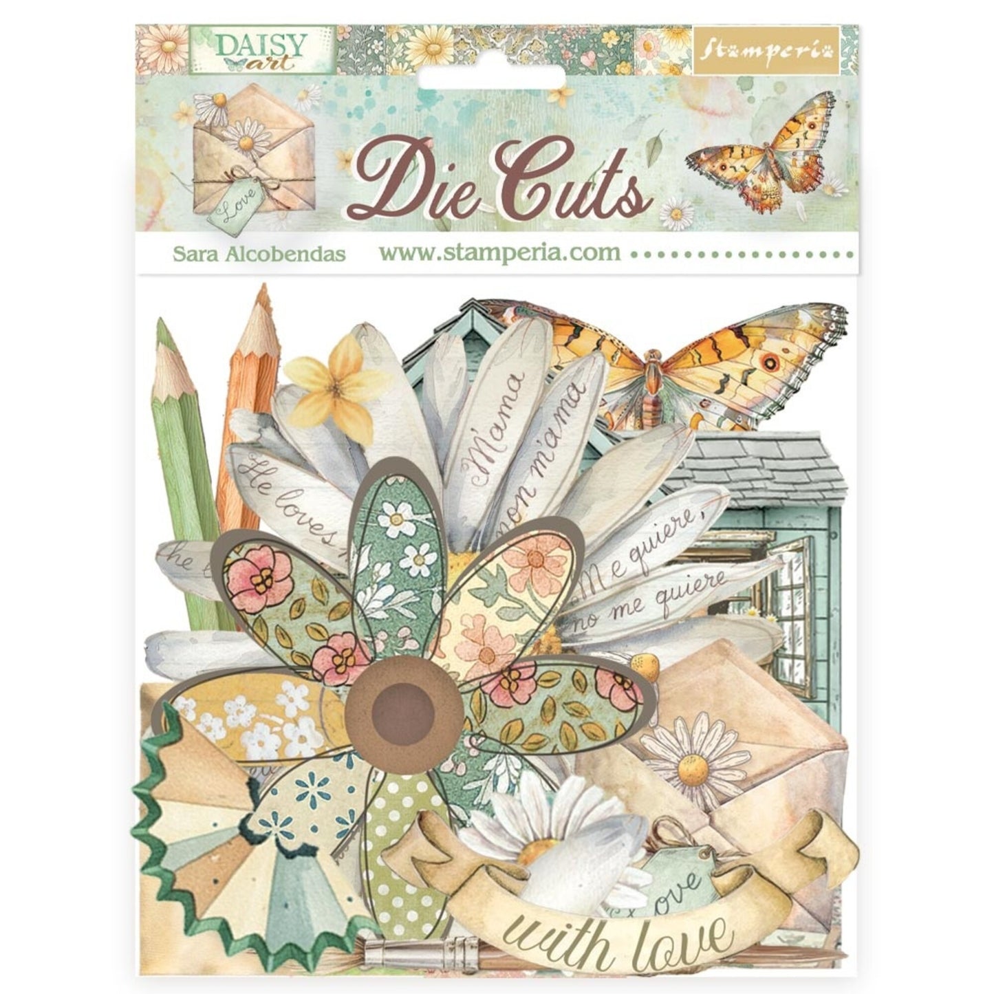 Stamperia Daisy Art ephemera en diecuts
