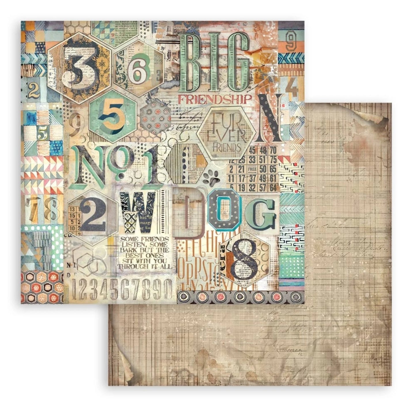 Stamperia Furry friends background paper