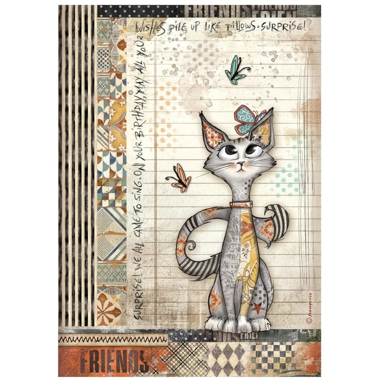 Stamperia Furry friends rice paper collection A4