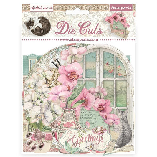 Stamperis - Orchid and cats diecut