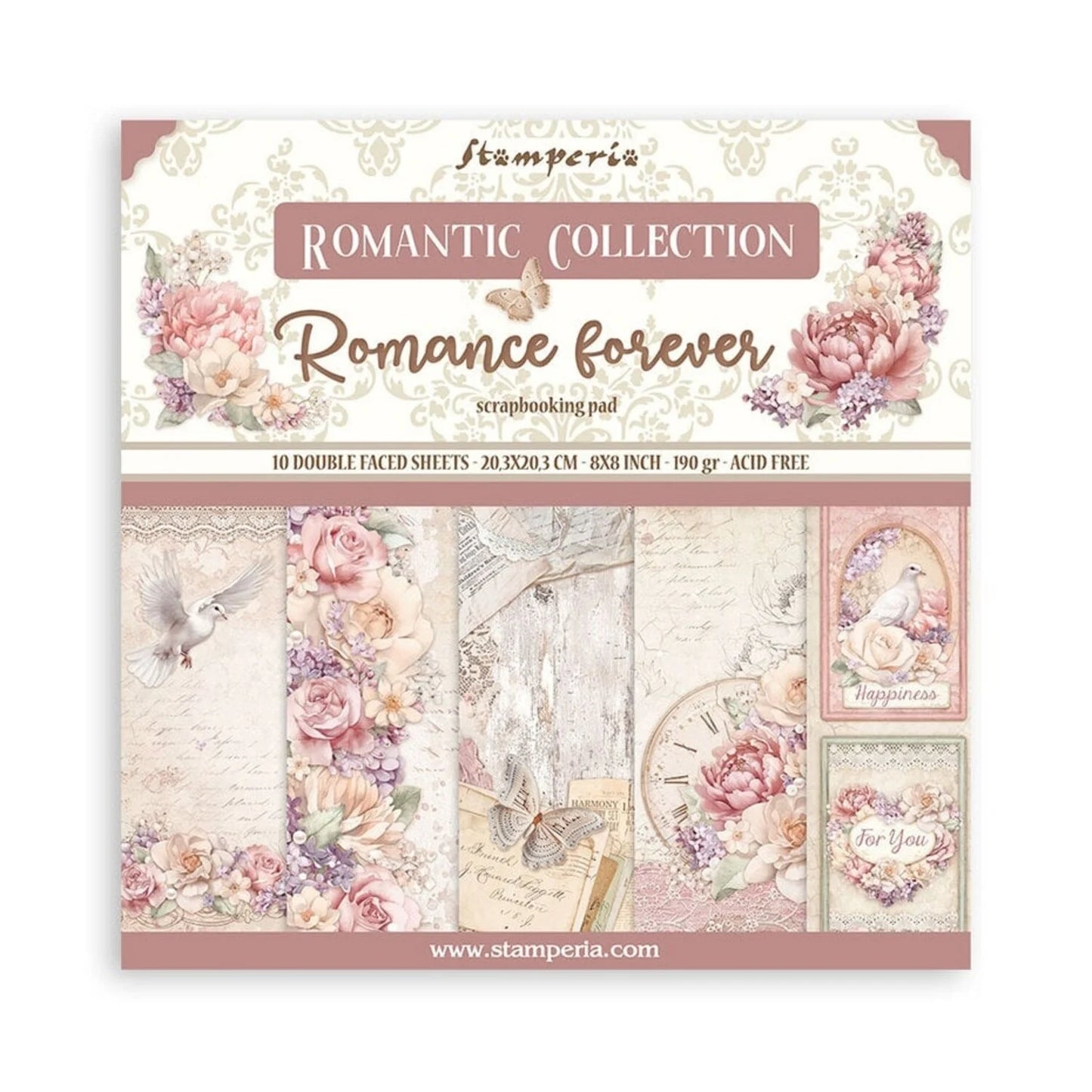 Stamperia – Romantische Sammlung Romance Forever 20,3 x 20,3 cm