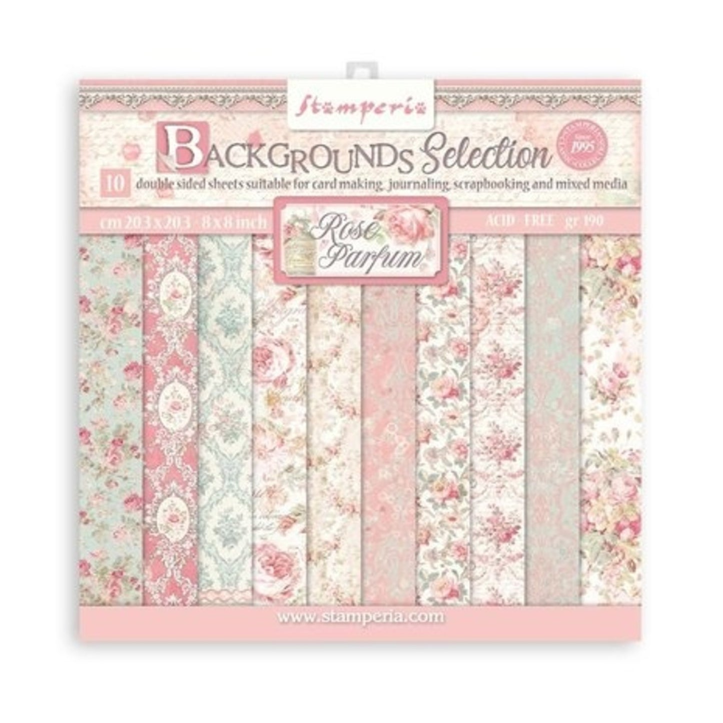 Stamperia - Backgrounds Selection Rose Parfum 8x8 inch