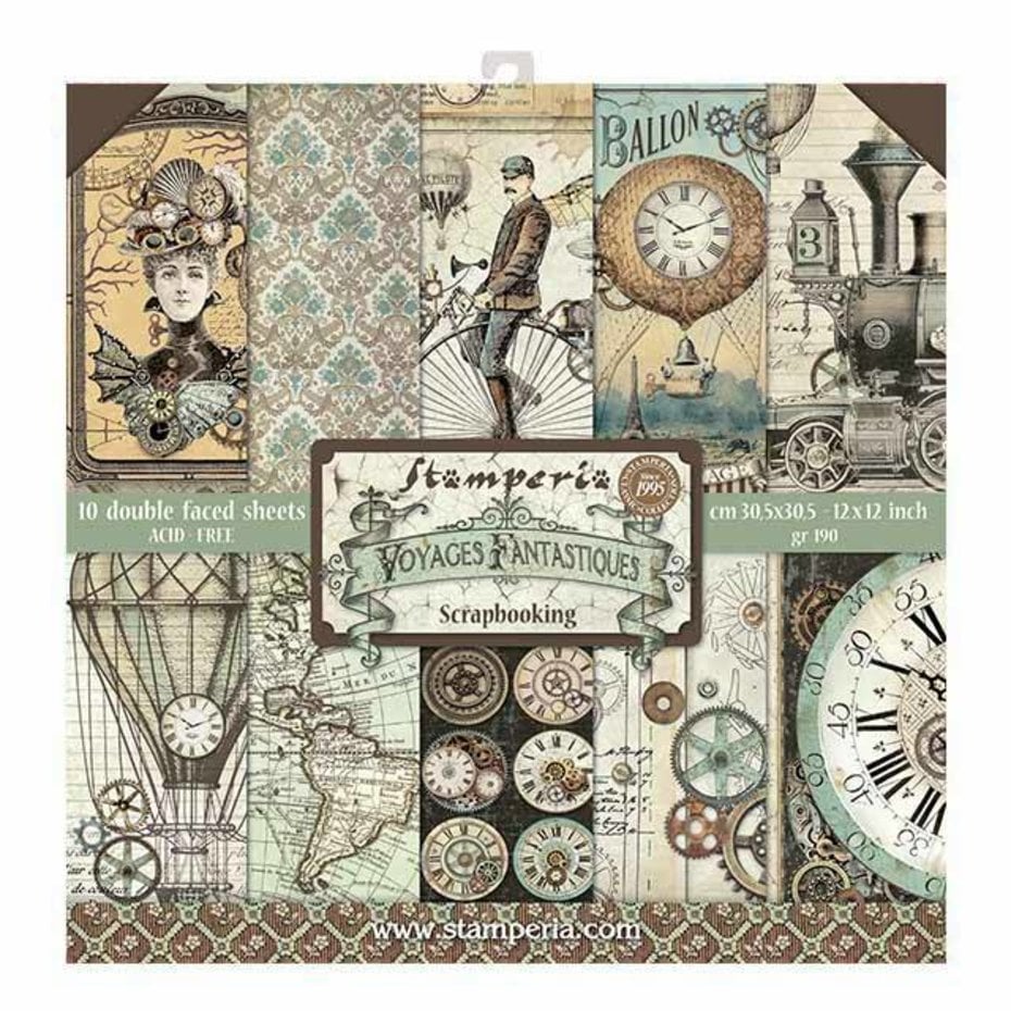 Stamperia - voyages fantastiques 12x12 inch paper pack