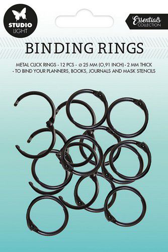 Binding rings black 25mm