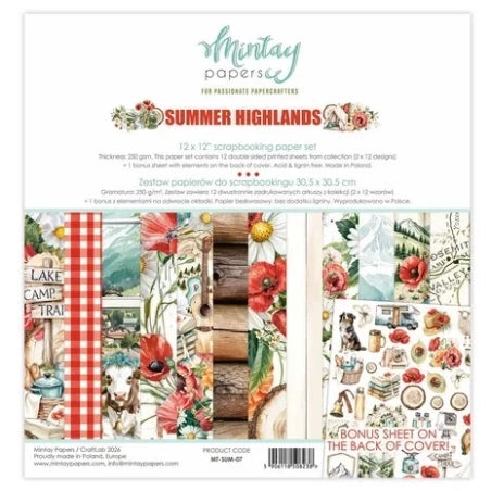 Mintay Papers - Summer Highlands - 12x12 scrapbooking paper set