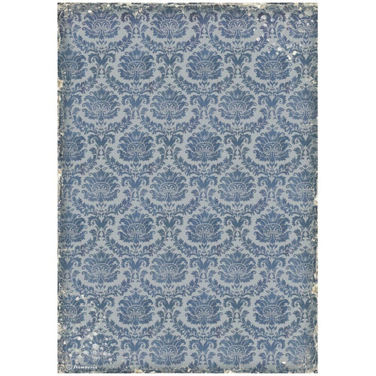 Stamperia - Vintage Library Wallpaper rice paper A4