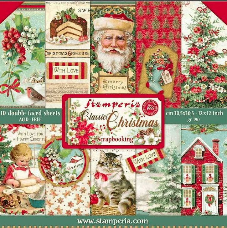 Stamperia -  Classic Christmas 12x12 inch Paper pack