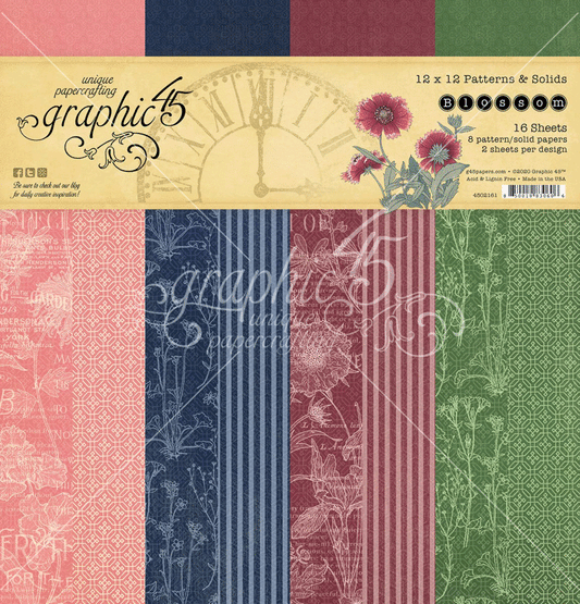 Graphic 45 Blossom patterns and solids