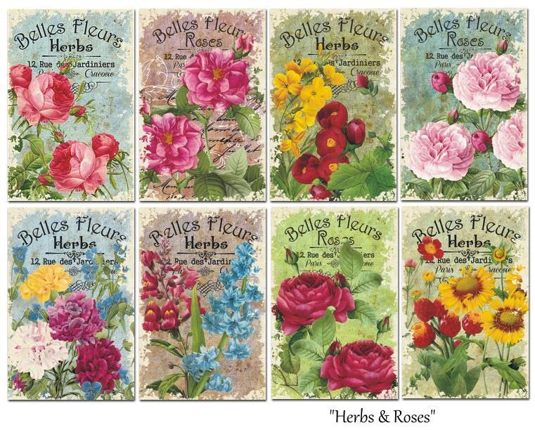 Decorer -  Herbs & Roses 7x10,8 cm scrapbook papier