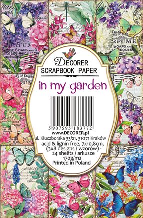 Decorer - In my garden 7x10.8 cm scrapbook paper