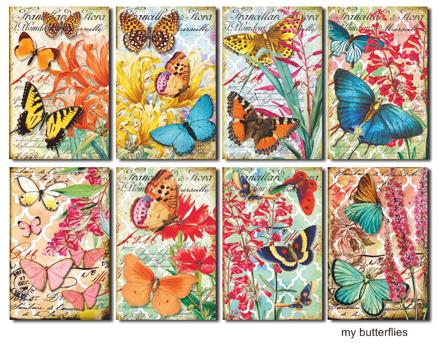 Decorer -  Butterflies 7x10,8 cm scrapbook papier