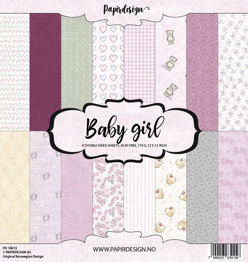 Papirdesign baby girl 12x12 inch paper pack