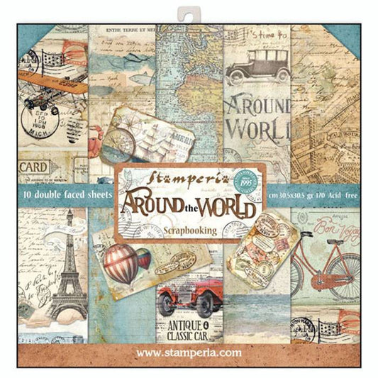 Stamperia -  around the world 12x12 inch paper pack