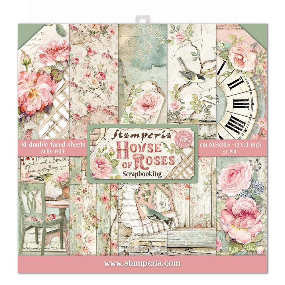 Stamperia -  House of Roses 8x8 inch paper pack