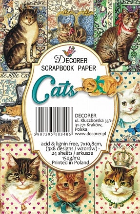 Decorer - Cats 7x10.8 cm scrapbook paper
