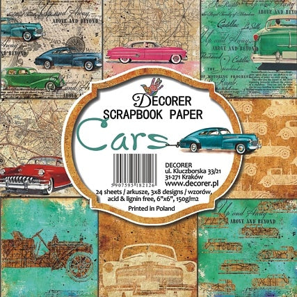 Decorer -  Cars 6x6 scrapbook papier